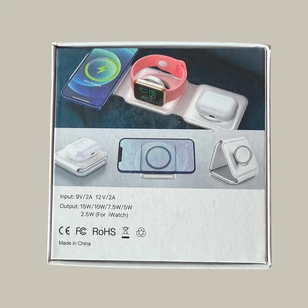 3 in 1 Magnetic Wireless Charger Foldable Station for iPhone iWatch AirPods